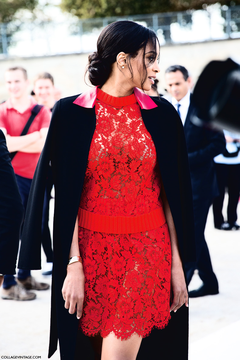 Paris_Fashion_Week_Spring_Summer_15-PFW-Street_Style-Red_Lace_Dress-VAlentino-