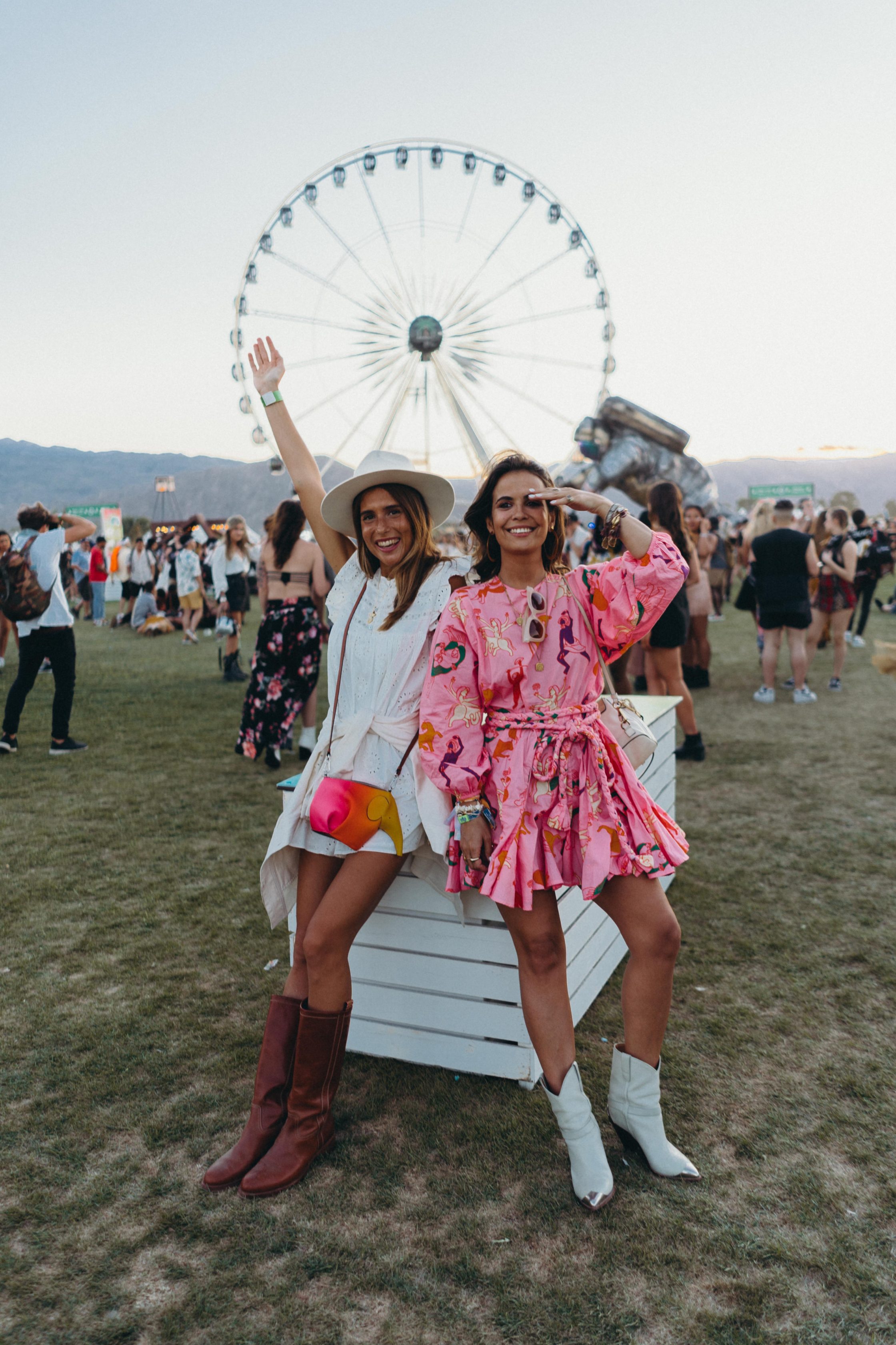 Sara of Collage Vintage wearing a Rhode dress for Coachella