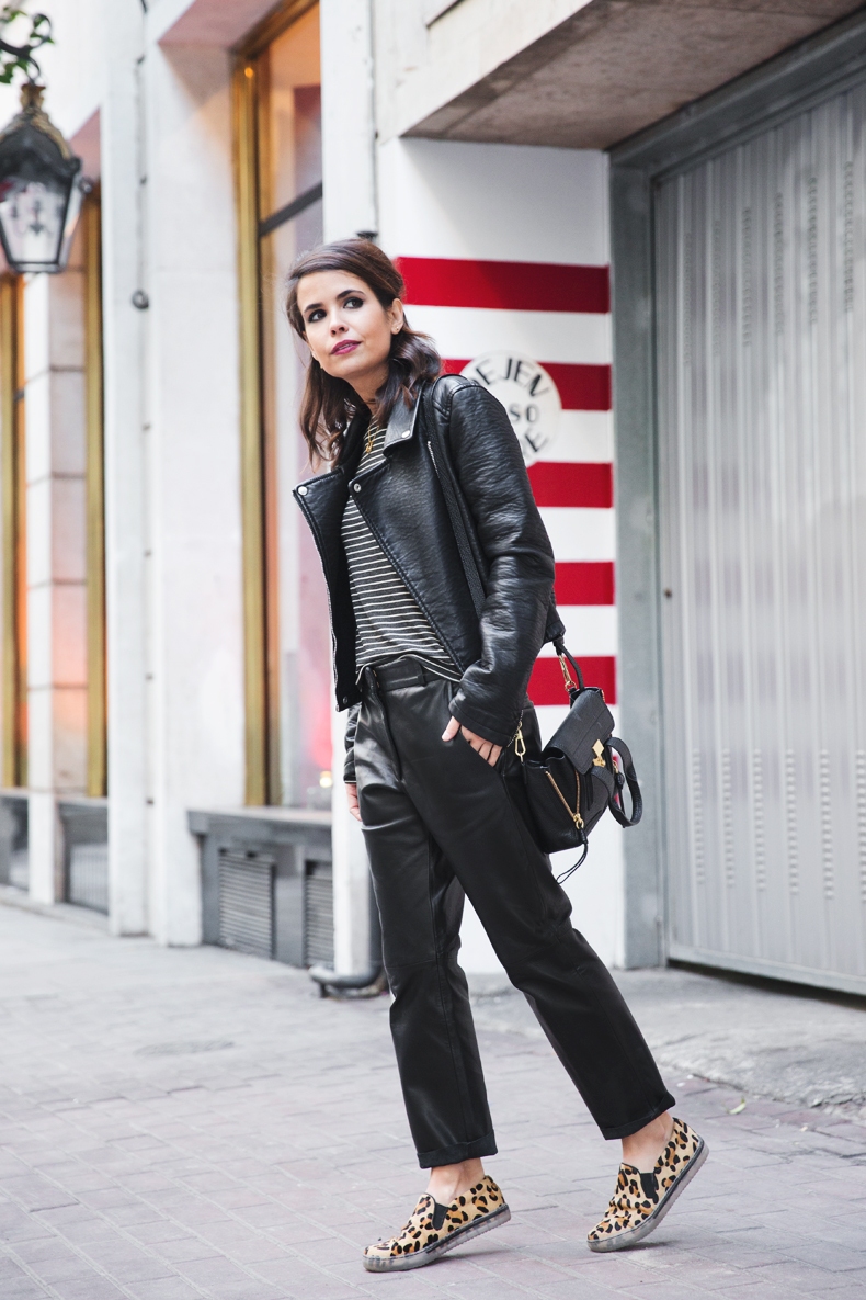 Biker jacket and leather trousers by Collage Vintage