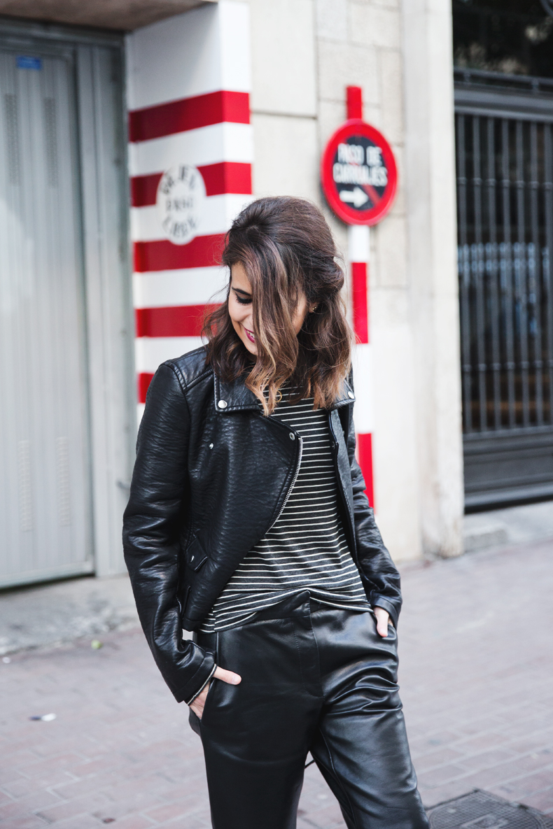 Biker jacket and leather trousers by Collage Vintage