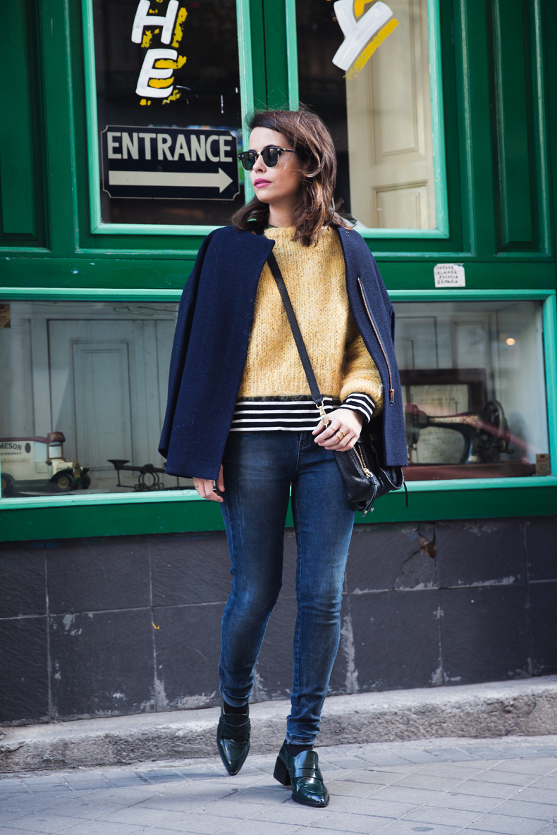 Yellow_Sweater-Striped_Top-Jeans-Flippa_K-Coat-Girissima-Street_Style-Loafers-Outfit-11