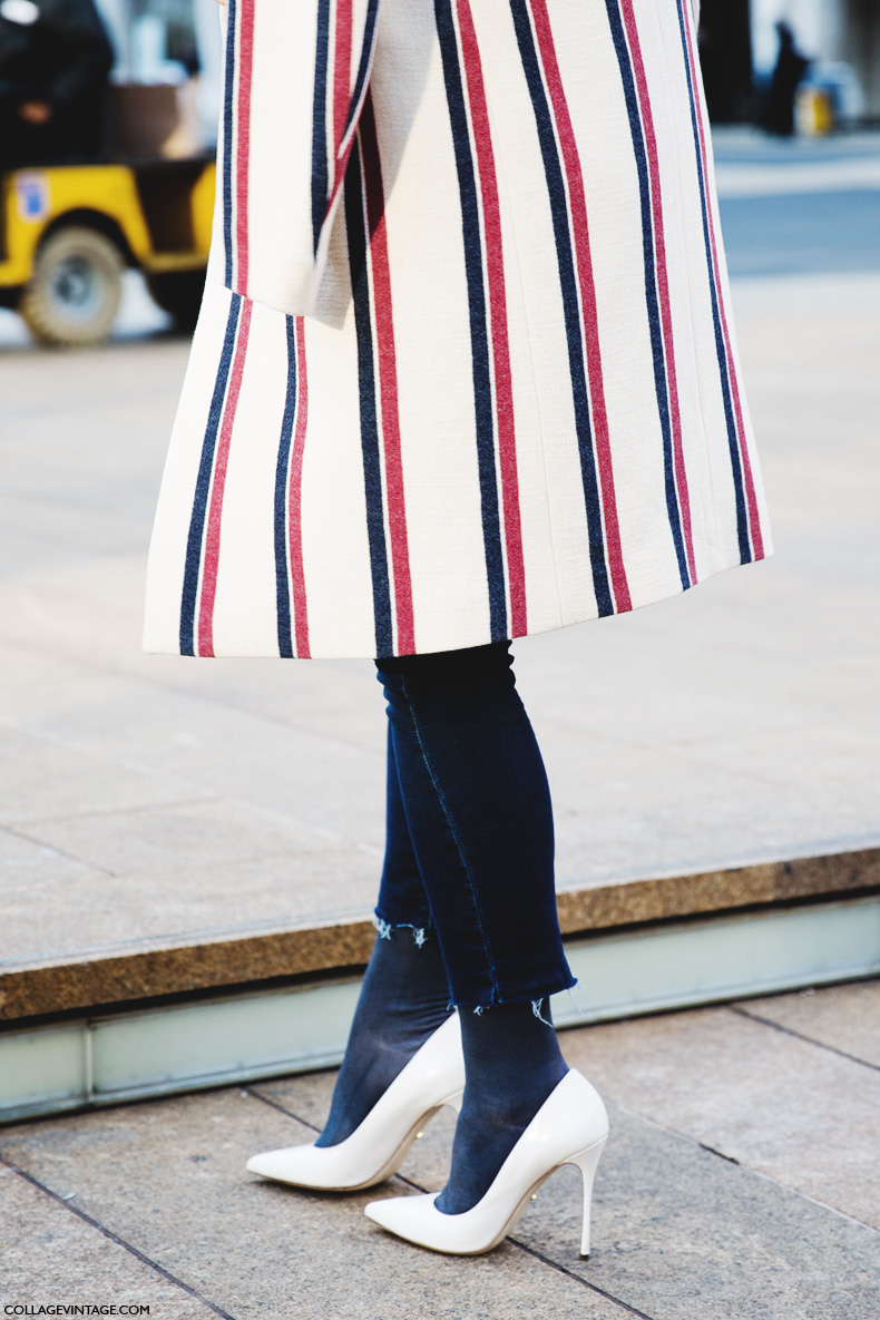 New_York_Fashion_Week-Street_Style-Fall_Winter-2015-Stripes_Fur_Coat-White_Boots-Striped_COat-Shocks-