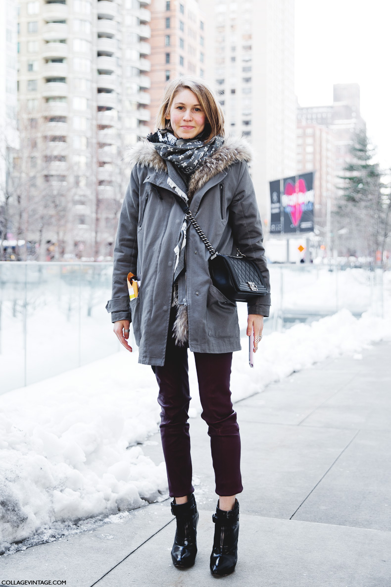New_York_Fashion_Week-Street_Style-Fall_Winter-2015-Jessica_Minkoff-Leather_Trousers-Parka-