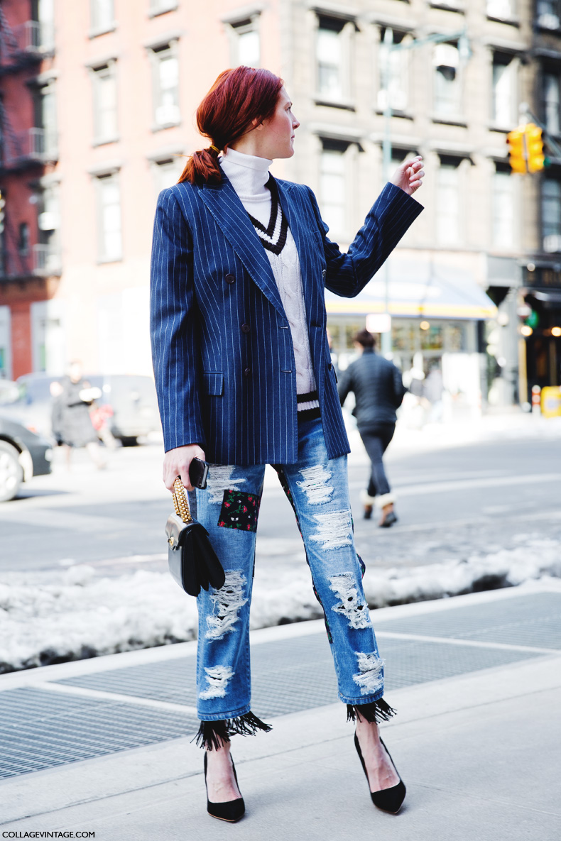 New_York_Fashion_Week-Street_Style-Fall_Winter-2015-Taylor_Tomasi_hill-Patchwork_Jeans-