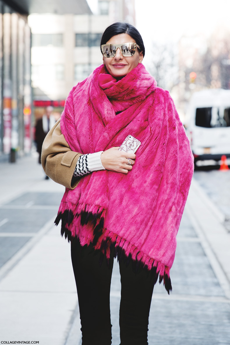 New_York_Fashion_Week-Street_Style-Fall_Winter-2015-Giovanna_Battaglia-Fur_Scarf-
