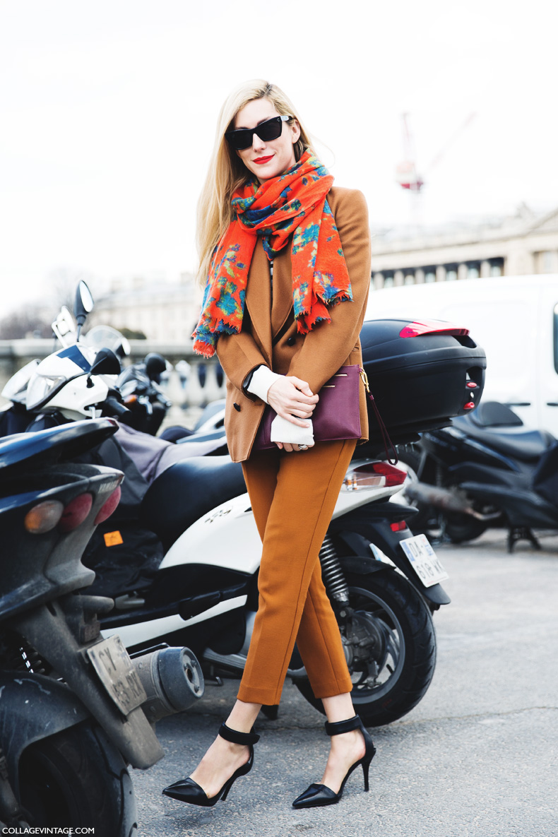 Paris_Fashion_Week_Fall_14-Street_Style-PFW-_Valentino-Joanna_Hillman-Camel_Suit-Orange_Scarf-