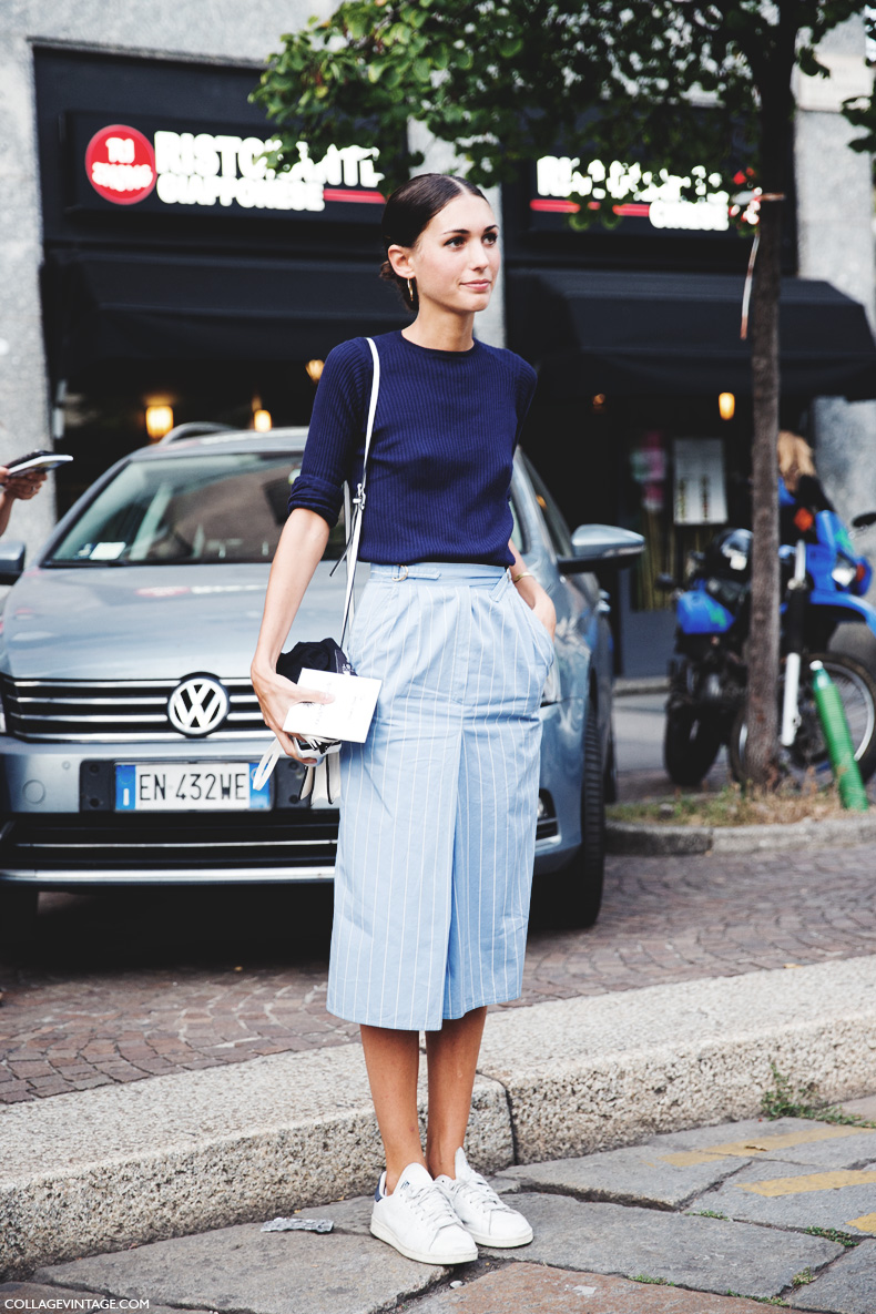 New_York_Fashion_Week_Spring_Summer_15-NYFW-Street_Style-Striped_Skirt-Adidas_Stan_Smith-