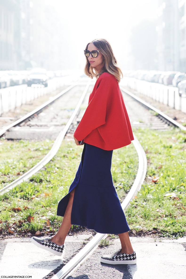 Milan_Fashion_Week_Spring_Summer_15-MFW-Street_Style-Candela_Novembre-Electric_Blue-Slippers-Midi_Skirt-2