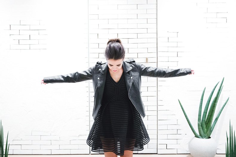 Maje_Evening_Capsule-Outfit-Drapped_Dress-Biker_Jacket-Collage_Vintage-Night_Look-124