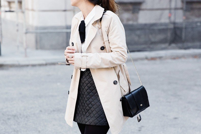 White_Shirt-Black_Bow-Leather_Skirt-Trench_Coat-Forever_21_Madrid-Outfit-Street_Style-Collage_Vintage-46
