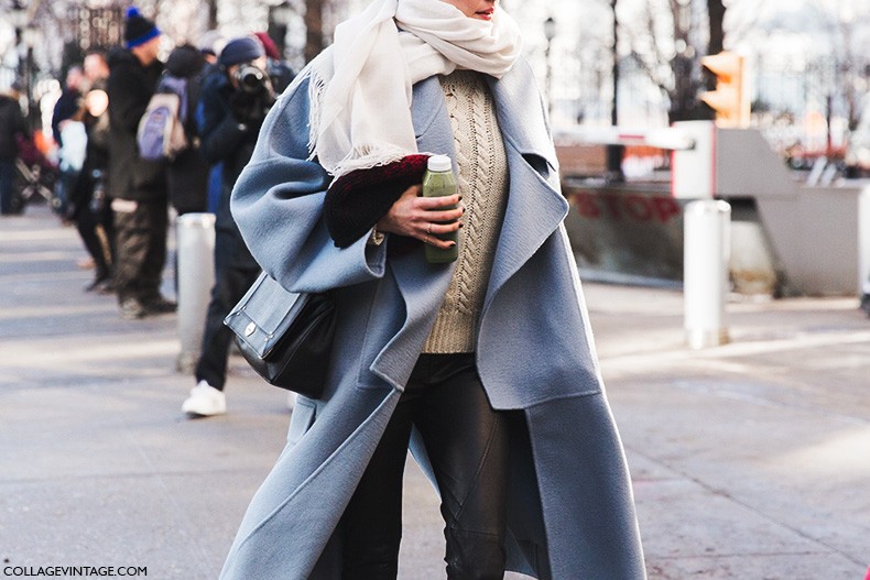 New_York_Fashion_Week-Fall_Winter_2015-Street_Style-NYFW-Blue_Coat-Leather_Trousers-