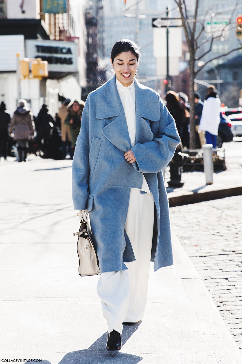 New_York_Fashion_Week-Fall_Winter_2015-Street_Style-NYFW-Caroline_Issa-Blue_Coat-