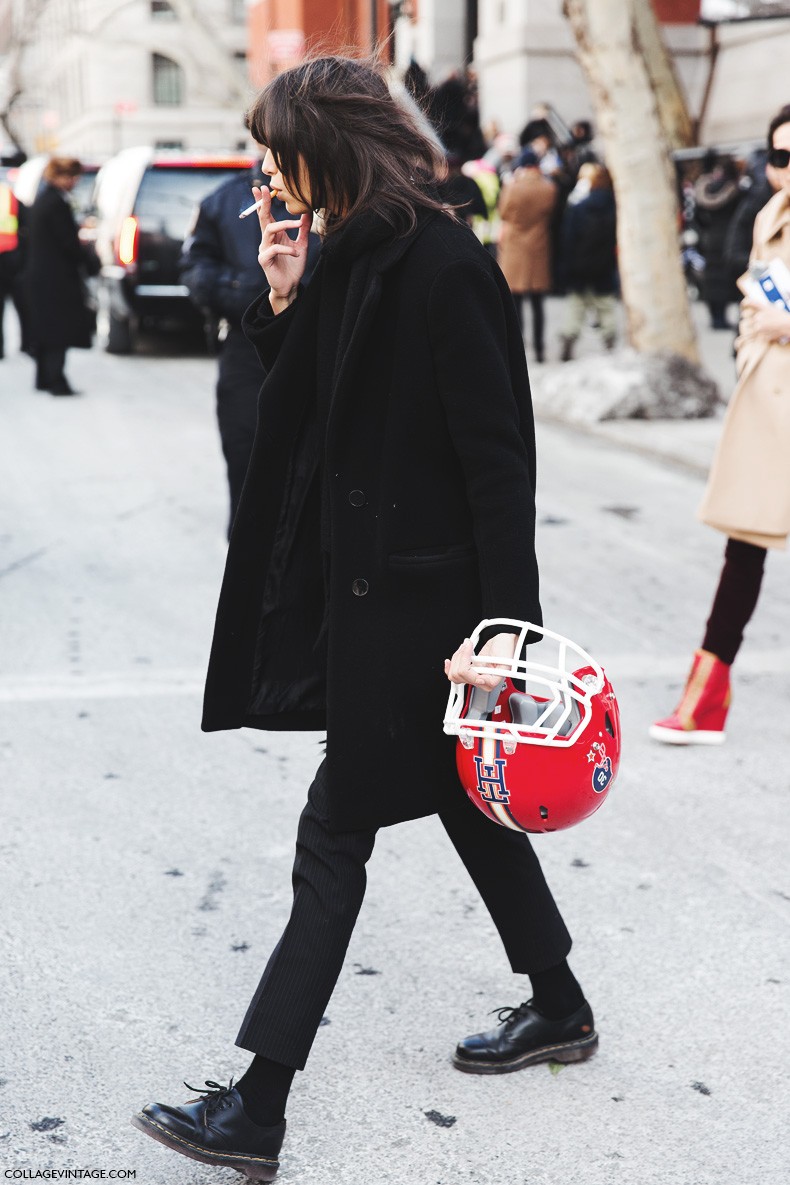 New_York_Fashion_Week-Fall_Winter_2015-Street_Style-NYFW-Model_Tommy_hilfiger-Pinstripe_Trousers-Dr_Martens-