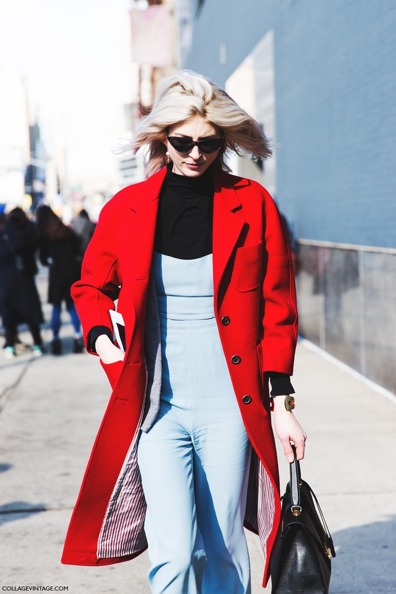 New_York_Fashion_Week-Fall_Winter_2015-Street_Style-NYFW-Red_Coat-Blue_Jumpsuit-