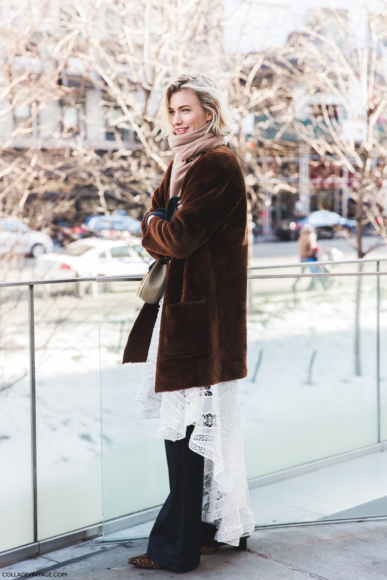New_York_Fashion_Week-Fall_Winter_2015-Street_Style-NYFW-Zanita-Fur_Coat-Lace-Flared_Jeans-