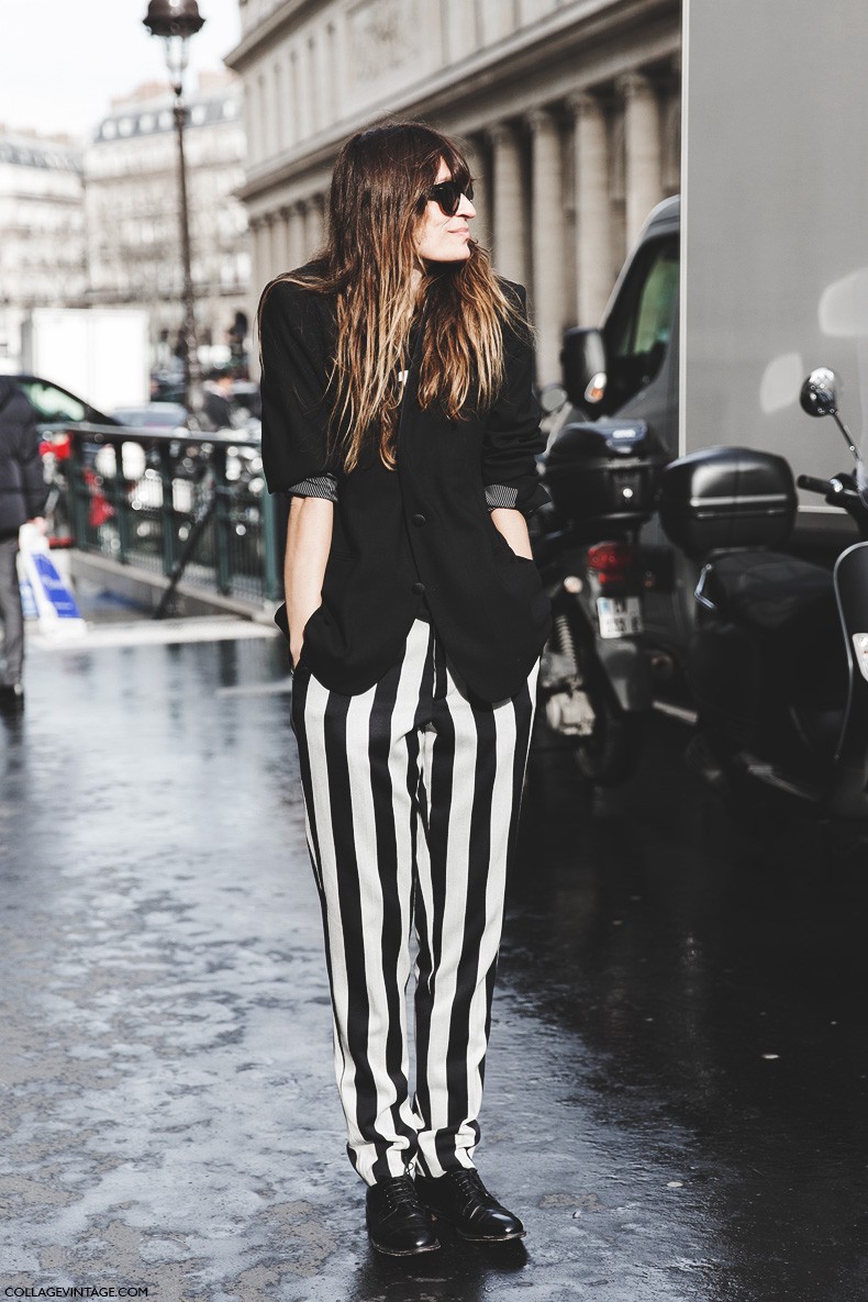 Paris_Fashion_Week-Fall_Winter_2015-Street_Style-PFW-Caroline_De_Maigret-Striped_Trousers-Haider_Ackerman-1