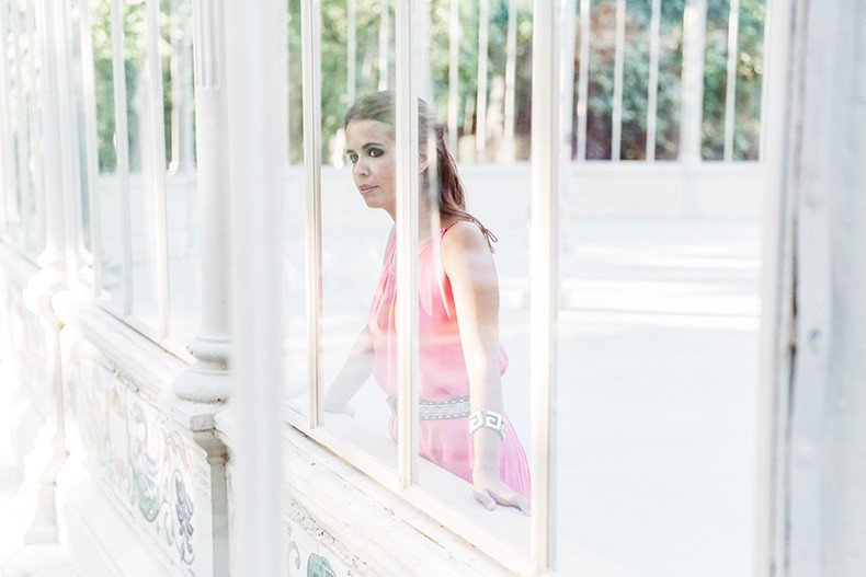 Maje_Gysept_Collection-Long_Pink_Dress-Brown_Sandals-Outfit-Collage_Vintage-Palacio_Cristal-21