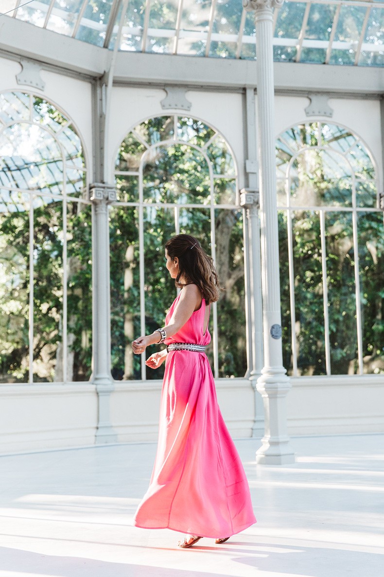 Maje_Gysept_Collection-Long_Pink_Dress-Brown_Sandals-Outfit-Collage_Vintage-Palacio_Cristal-23