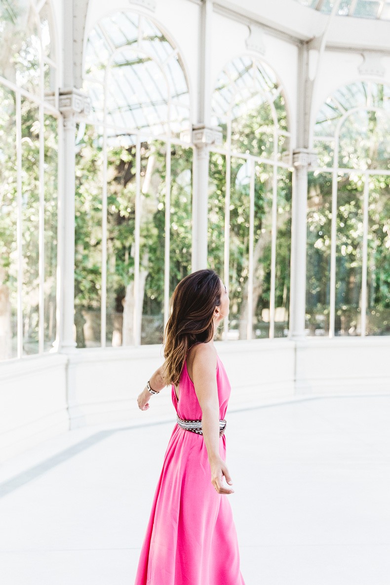 Maje_Gysept_Collection-Long_Pink_Dress-Brown_Sandals-Outfit-Collage_Vintage-Palacio_Cristal-36