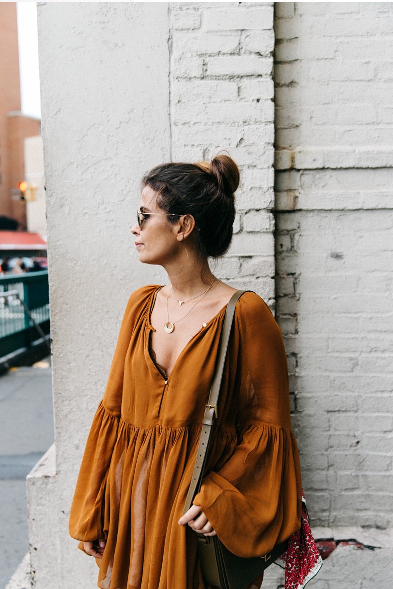 Blouse_Mustard-Isabel_marant_Sandals-Topknot-Outfit-Street_Style-2