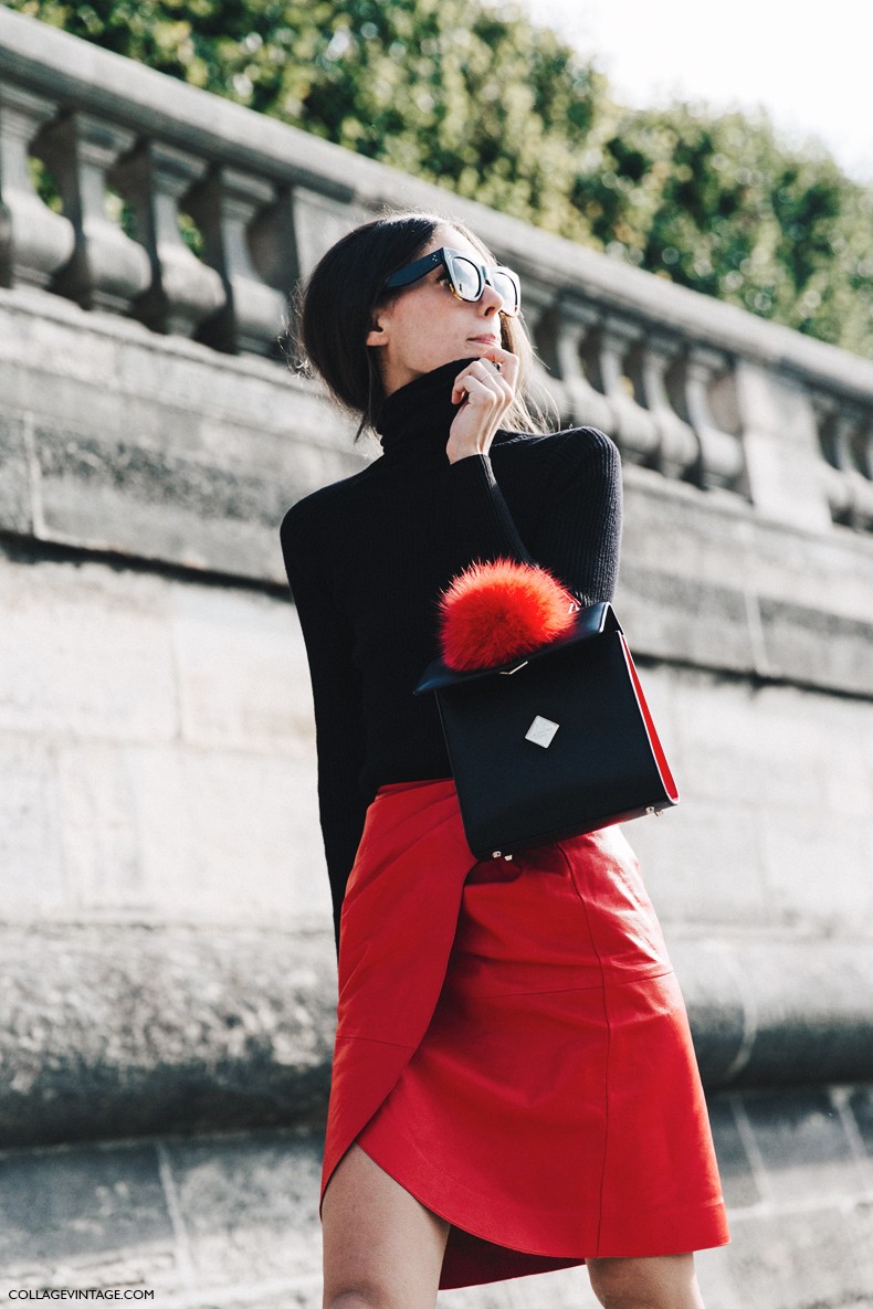 PFW-Paris_Fashion_Week-Spring_Summer_2016-Street_Style-Say_Cheese-Dilleta-Red_Skirt-White_Boots-2