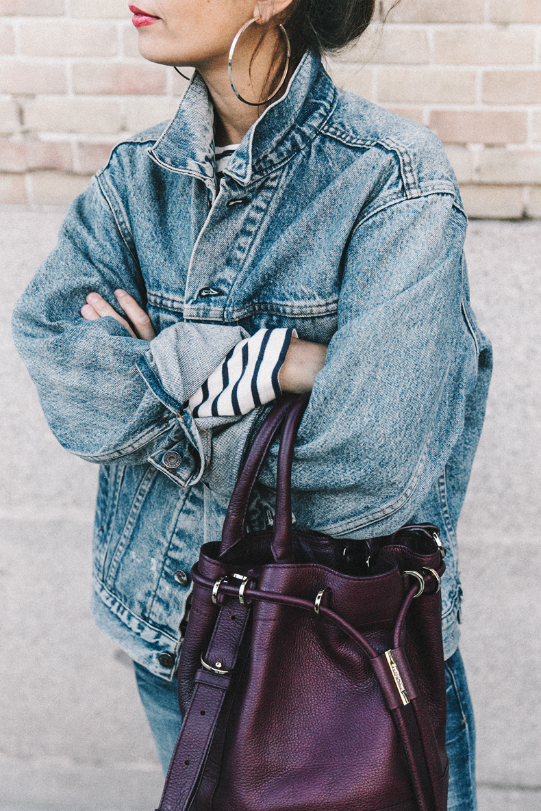 Veste Jeans Vintage OG Gear USA - Coupe Oversized Baggy - Bleu Foncé Pierre - Neuf Avec étiquettes