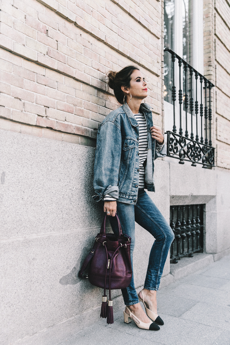 Veste Jeans Vintage OG Gear USA - Coupe Oversized Baggy - Bleu Foncé Pierre - Neuf Avec étiquettes
