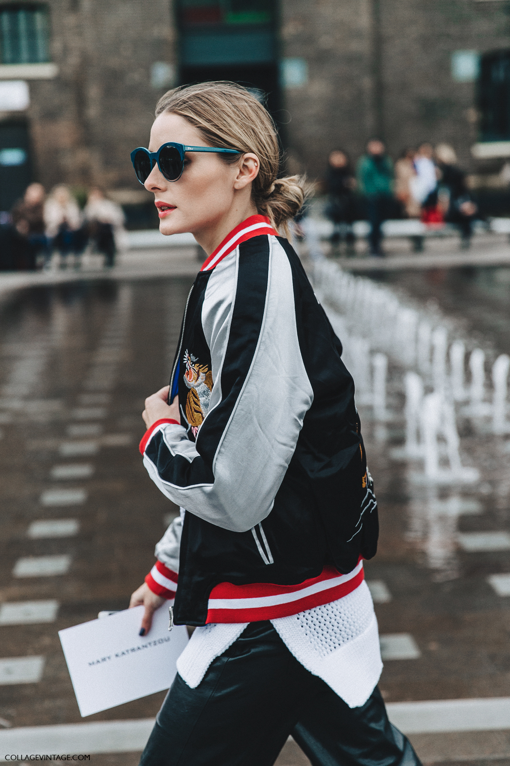 LFW-London_Fashion_Week_Fall_16-Street_Style-Collage_Vintage-Olivia_Palermo-Bomber_Jacket-Leather_Trousers-Red_Shoes-11