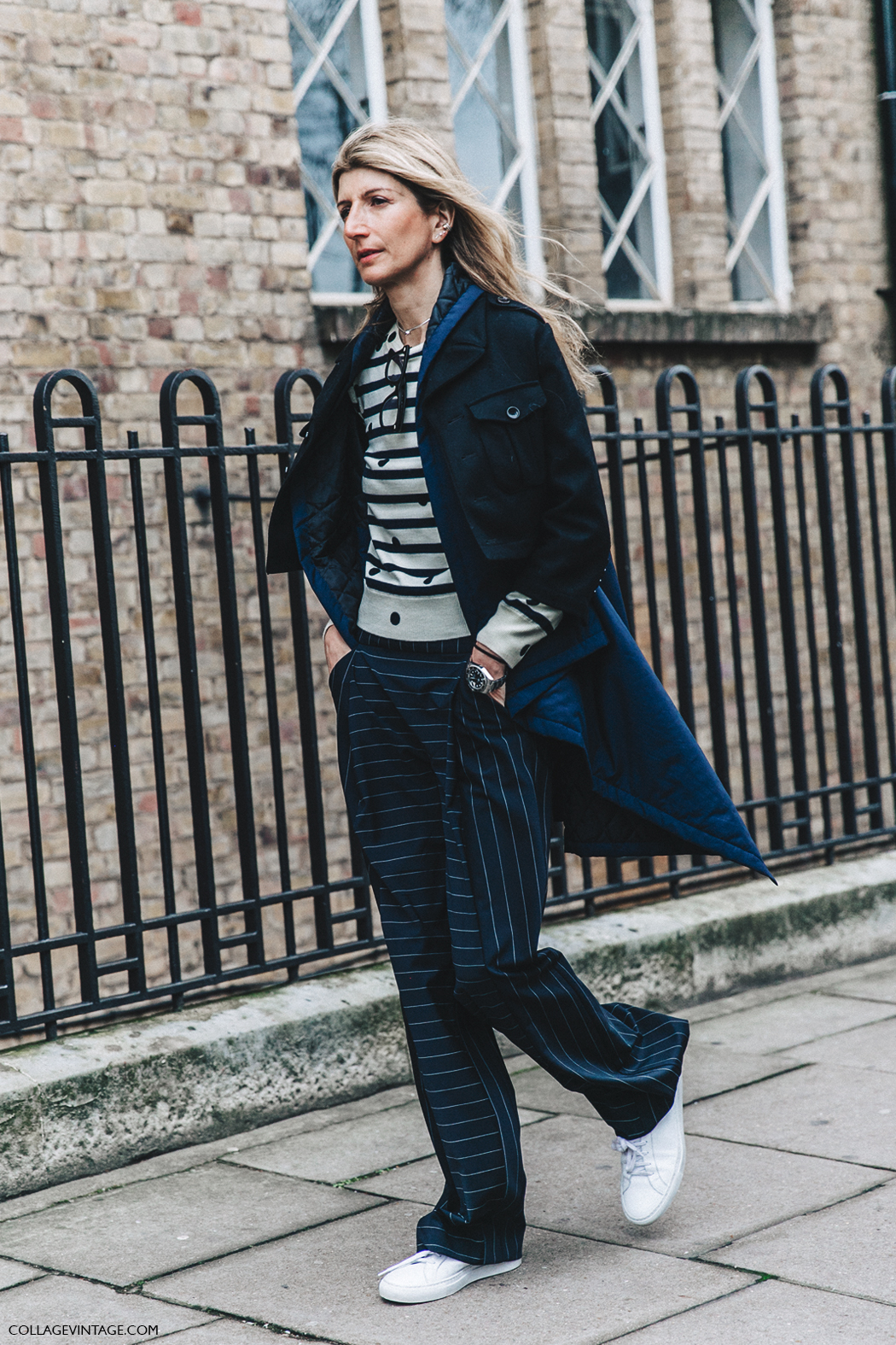 LFW-London_Fashion_Week_Fall_16-Street_Style-Collage_Vintage-Sarah_Ruston-Stripped_Trousers-1