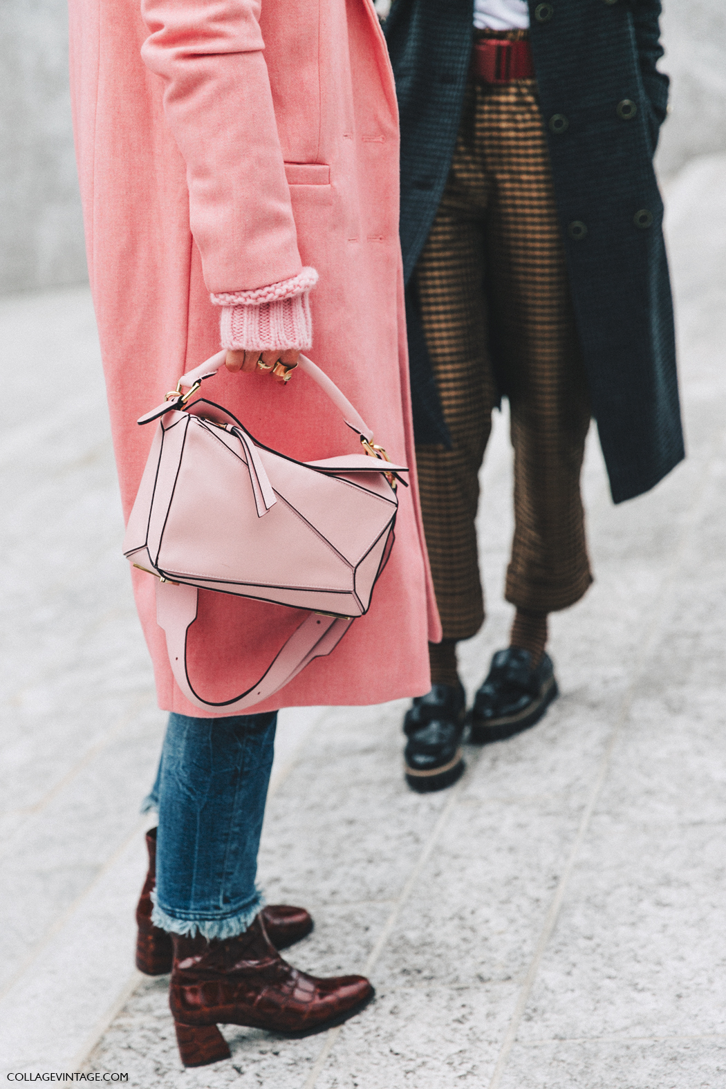 Milan_Fashion_Week_Fall_16-MFW-Street_Style-Collage_Vintage-Pink_Coat-Loewe_Puzzle_Bag-