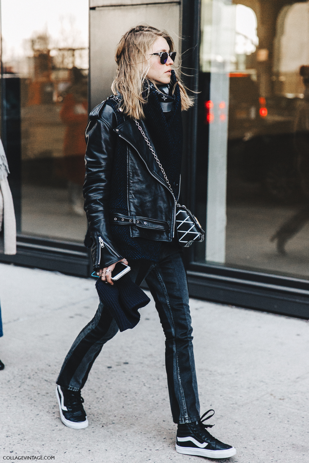 NYFW-New_York_Fashion_Week-Fall_Winter-17-Street_Style-Jessica_Minkoff-Jeans-Black-Leather_Jacket-Vans-