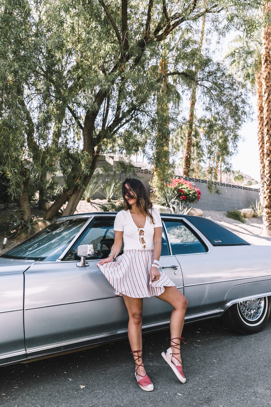 Lace_Up_Body-Privacy_Please-Revolve_Clothing-Striped_Mini_Skirt-Soludos_Espadrilles-Palm_Springs-Outfit-Collage_Vintage-7
