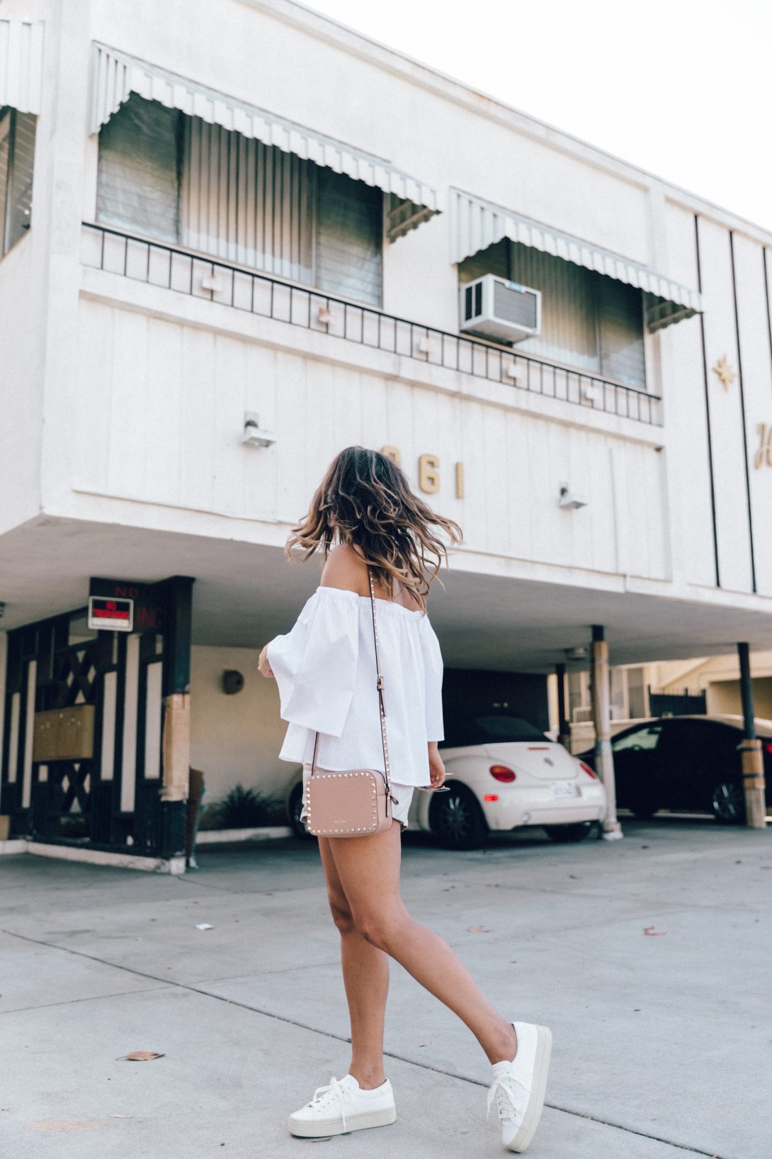 Off_The_Shoulders-Chicwish-Valentino_Bag-Monnier_Fevres-Sneakers-Saint_Laurent-Reformation_Shorts-Outfit-Los_Angeles--37