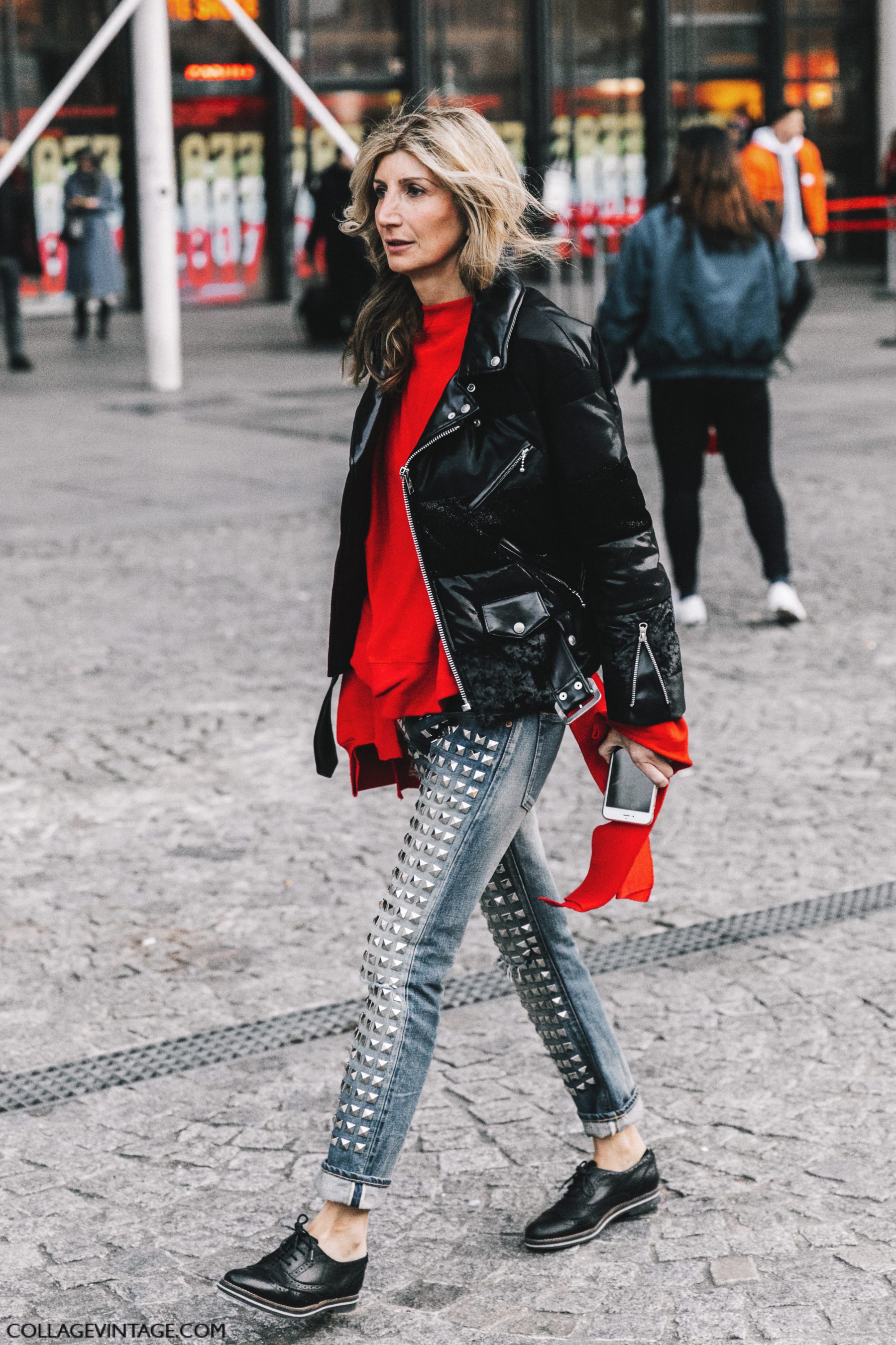 Street style at New York Fashion Week - Leather Celebrities