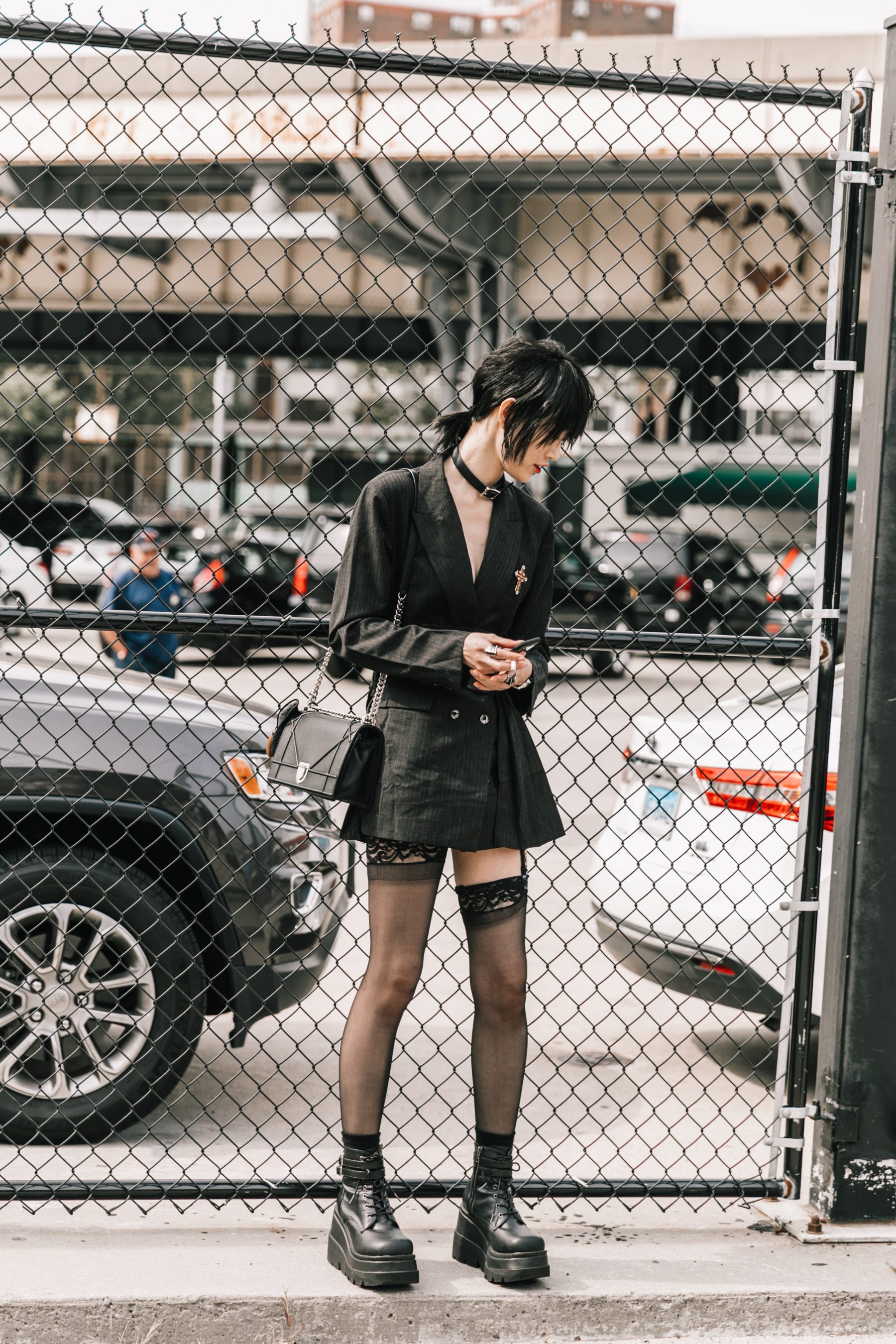 Camila Coelho Black Leather Boots Street Style Paris 2020