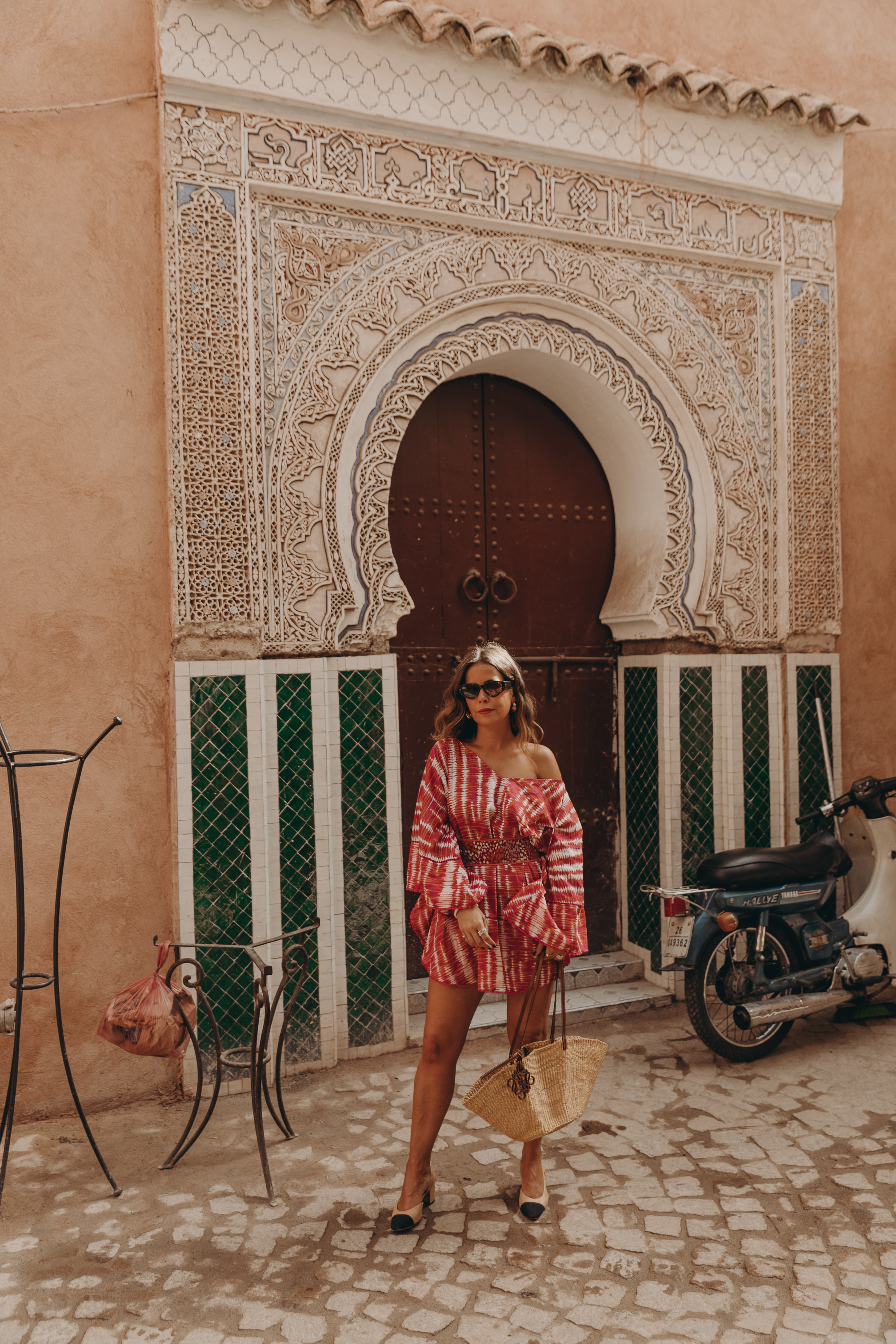 Sara from Collage Vintage at the medina of Marrakech with marocMaroc skincare